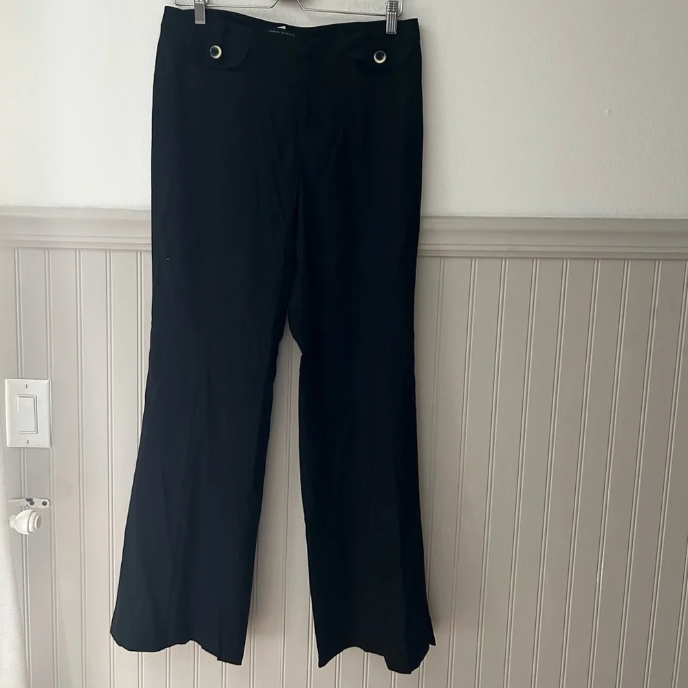 Y2K Banana Republic Martin Women’s Size 6 Black Stretch Dress Pants Linen Blend